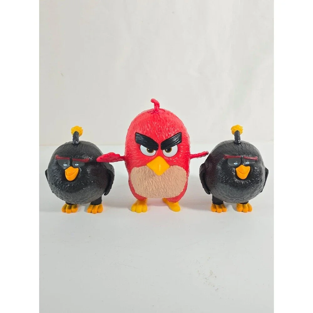 Angry Birds Red and Bomb Action Figures Lot (3)